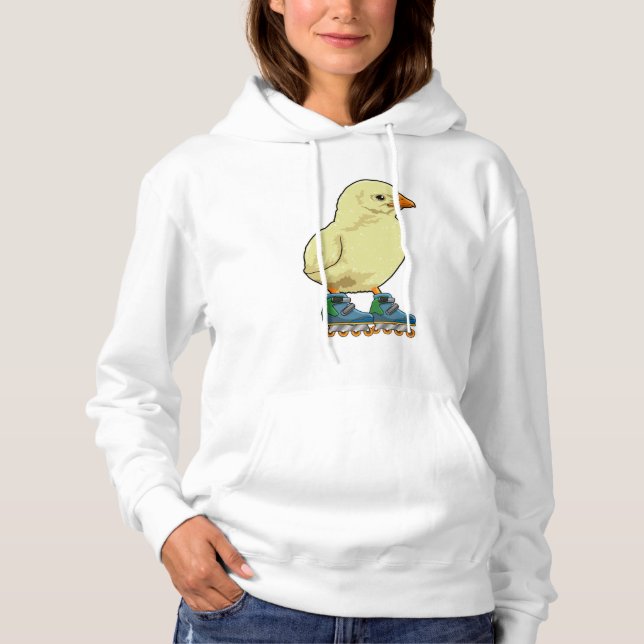 Chick as Inline skater with Inline skates Hoodie (Front)