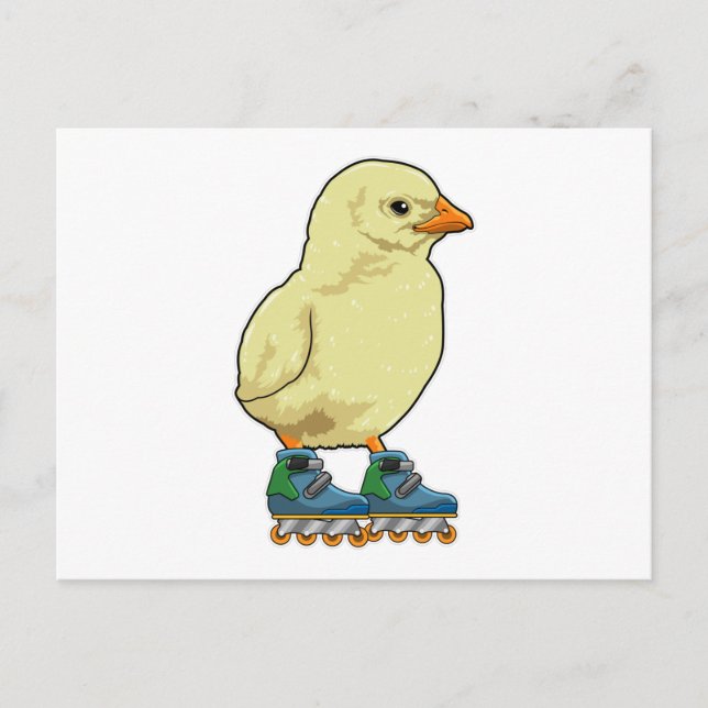 Chick as Inline skater with Inline skates Postcard (Front)