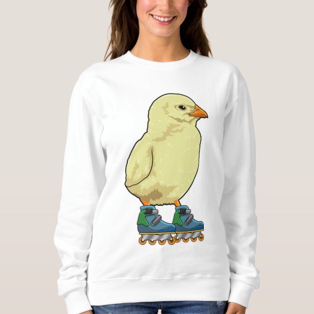 Chick as Inline skater with Inline skates Sweatshirt (Front)