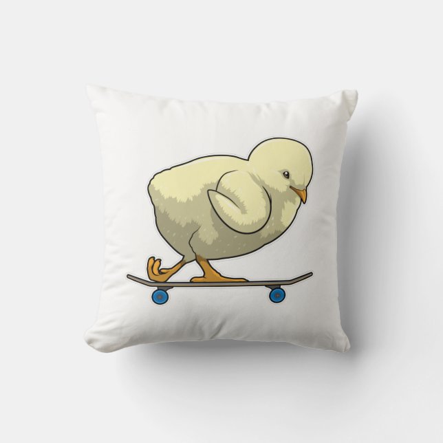 Chick as Skater with Skateboard Cushion (Front)