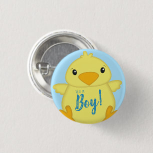 Chick Baby Shower Blue 3 Cm Round Badge