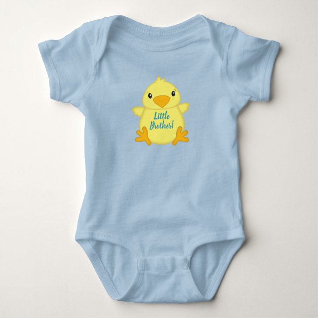 Chick Baby Shower Blue Bodysuit (Front)