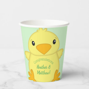 Chick Baby Shower Green Paper Cups