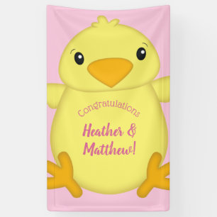 Chick Baby Shower Pink Banner