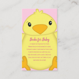 Chick Baby Shower Pink Enclosure Card