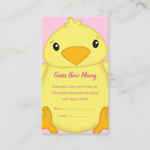 Chick Baby Shower Pink Enclosure Card