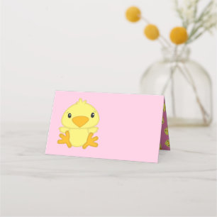 Chick Baby Shower Pink Place Card
