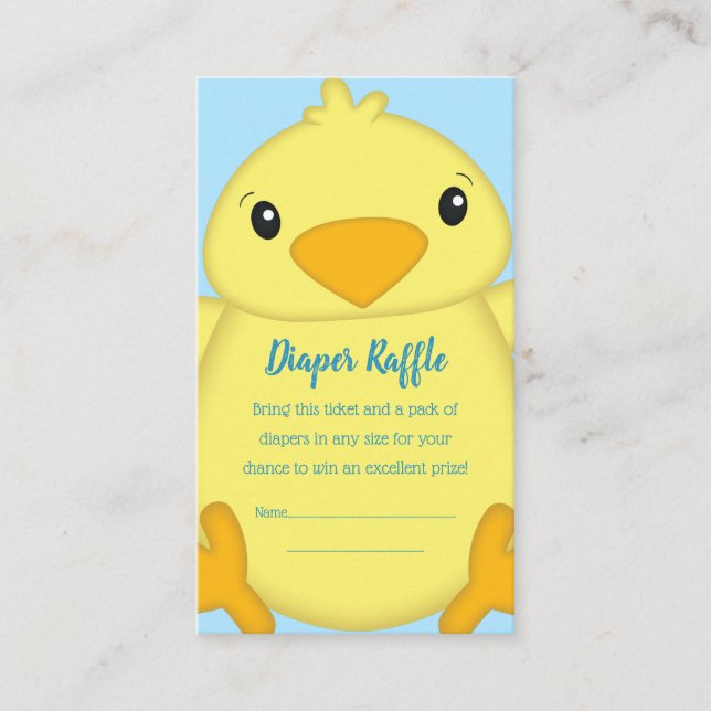 Chick Baby Shower Spring Blue Enclosure Card (Front)