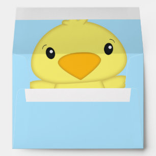 Chick Baby Shower Spring Blue Envelope