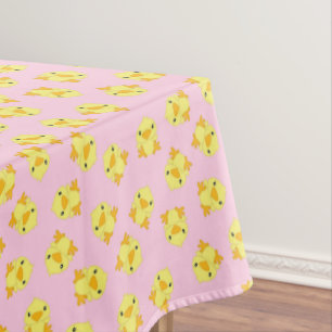 Chick Birthday Party Pink Tablecloth