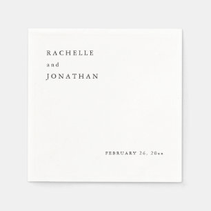 Chick Black White Simple Wedding Napkins