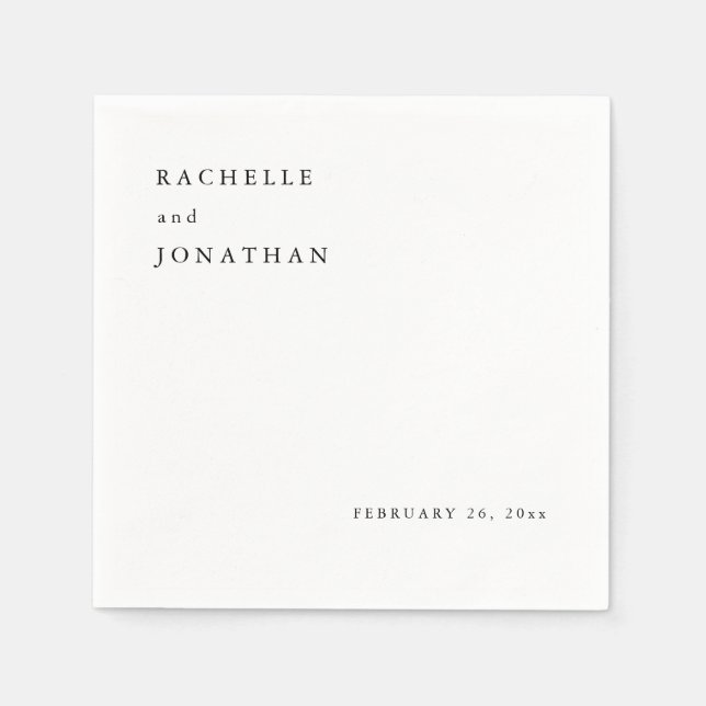 Chick Black White Simple Wedding Napkins (Front)