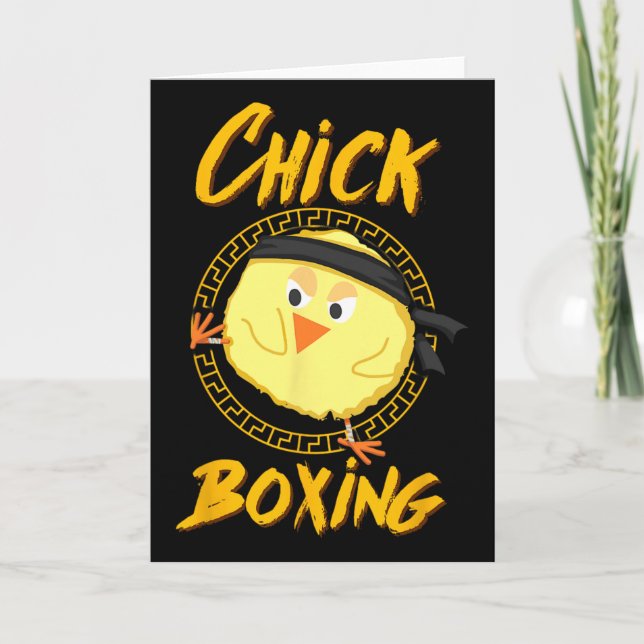 Chick Boxing Kickboxing Tee For Female Competitors Card (Front)