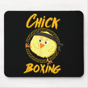 Chick Boxing Kickboxing Tee For Female Competitors Mouse Pad
