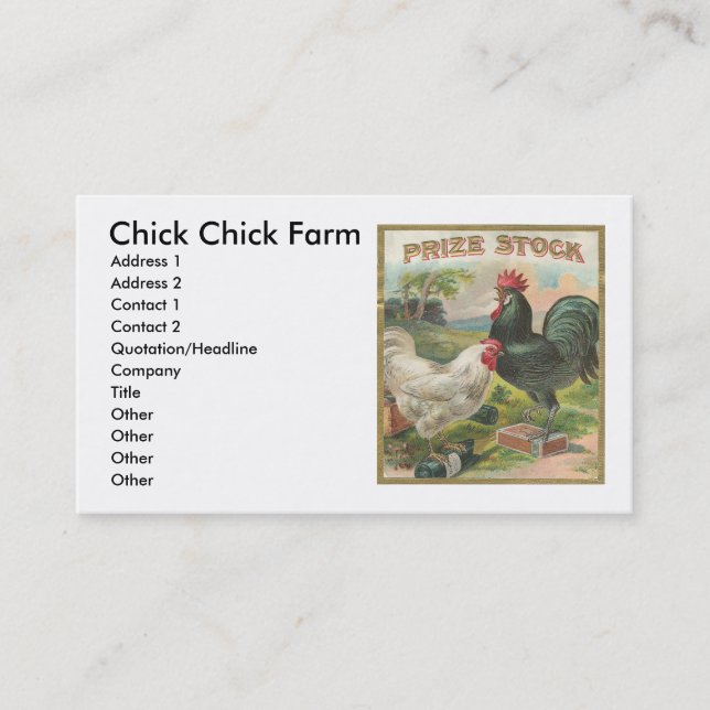Chick Chick Farm Business Card (Front)