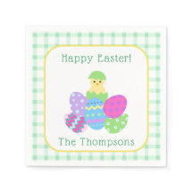 Chick Colored Eggs Happy Easter