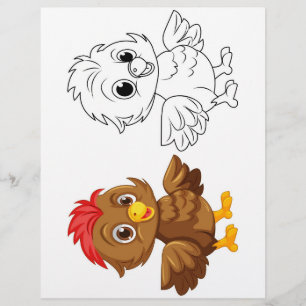 Chick doodle colouring page
