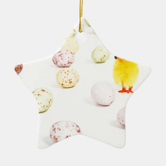 chick eggs easter ceramic tree decoration (Front)