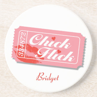 Chick Flick Movie Ticket Coaster