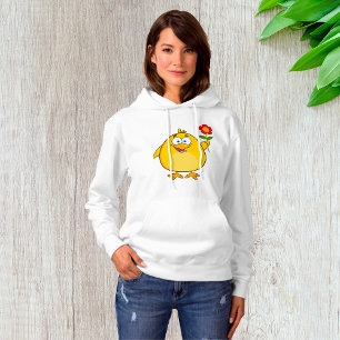 Chick Holding Flower Funny Happy Animal Hoodie