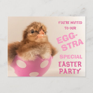 Chick in Egg Eggstra Special Easter Party Invitation