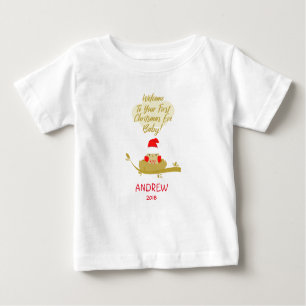 Chick in Nest First Christmas Baby T-Shirt