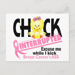 Chick Interrupted 2 Breast Cancer Postcard