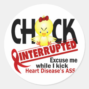 Chick Interrupted 2 Heart Disease Classic Round Sticker