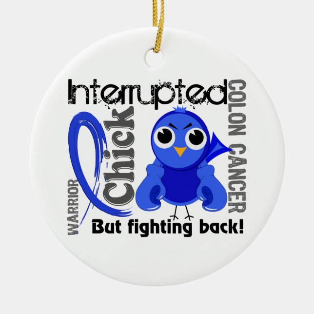 Chick Interrupted 3 Colon Cancer Ceramic Tree Decoration (Front)