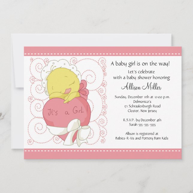 Chick It's A Girl Baby Shower Invitation (Front)