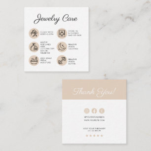 Chick Jewellery Care Instructions Business Thank Y Enclosure Card