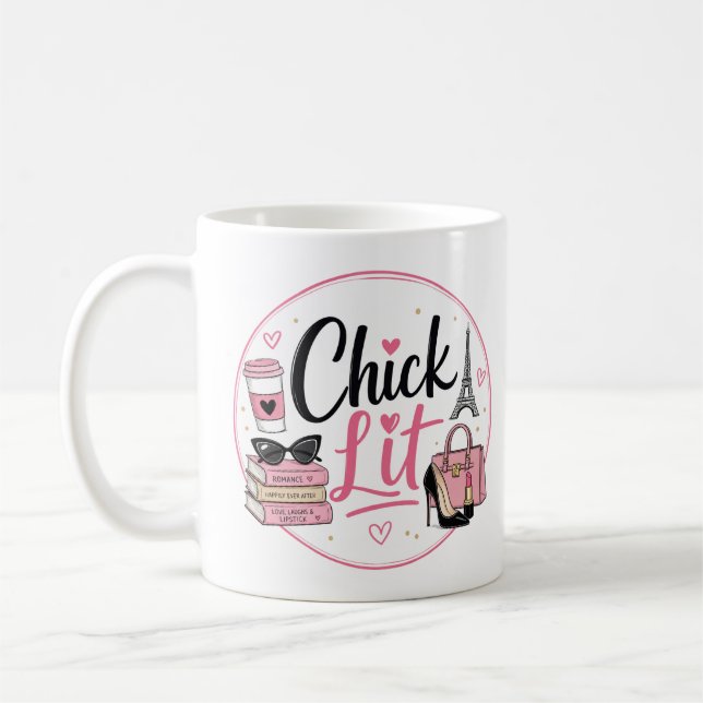 Chick Lit Genre Lovers Coffee Mug (Left)