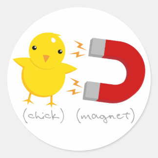 Chick Magnet! Classic Round Sticker