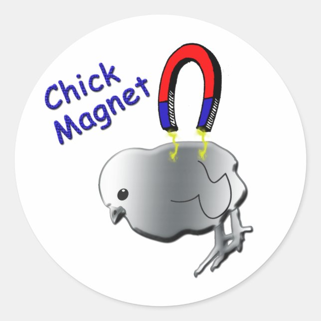Chick Magnet Classic Round Sticker (Front)
