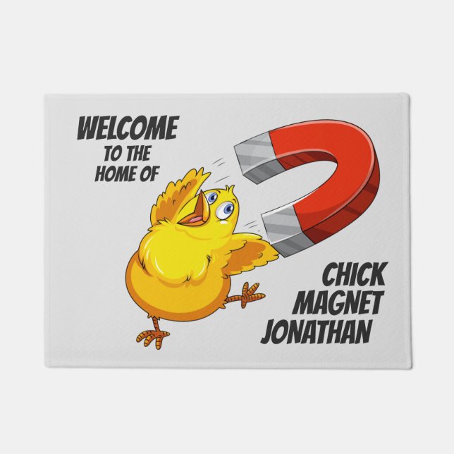 Chick Magnet custom name Doormat (Front)