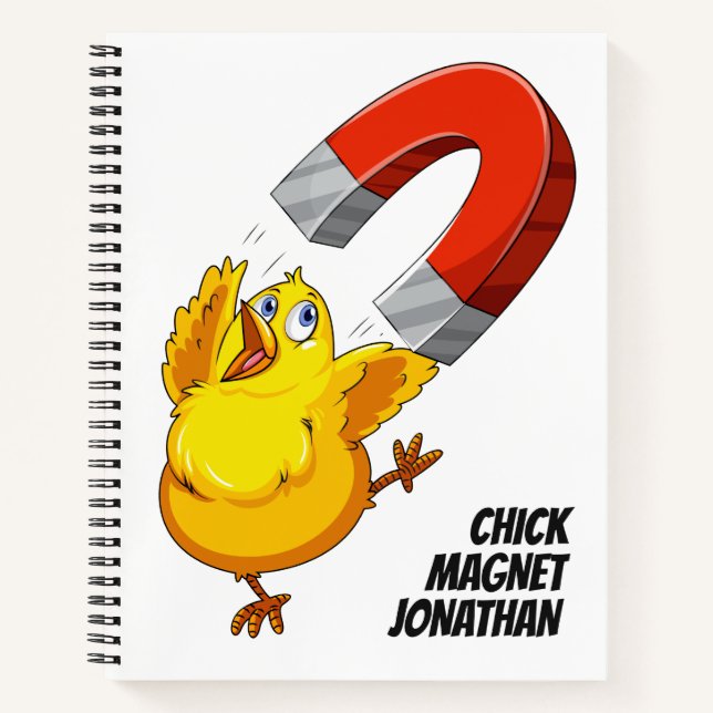 Chick Magnet custom name Notebook (Front)