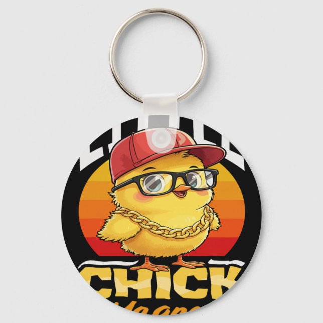 Chick Magnet Funny By Chicken Cool Sungles Boys  Key Ring (Front)