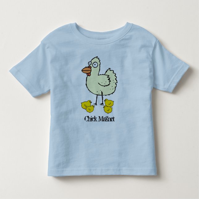 Chick Magnet Hen and Chicks Cartoon Drawing Toddler T-Shirt (Front)