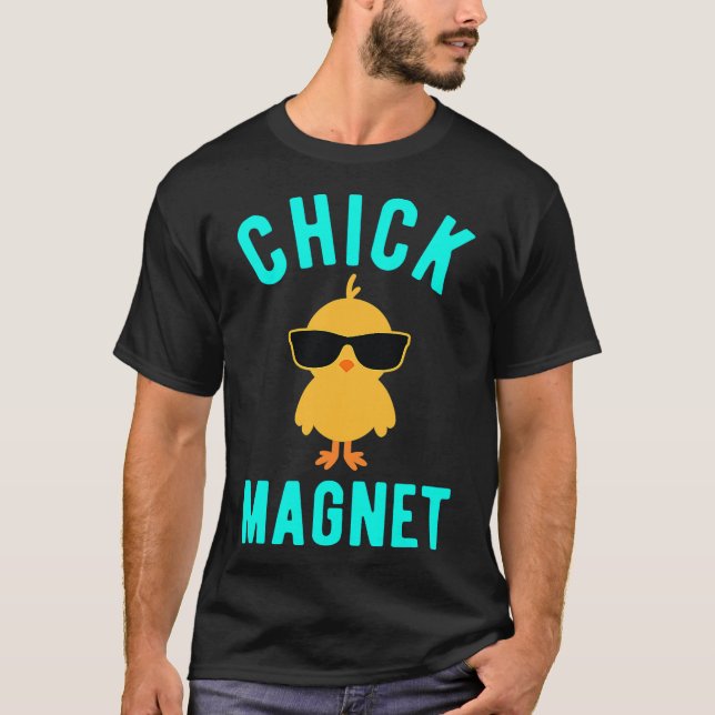 Chick Magnet Shirt Funny Easter Shirt for Boys Kid (Front)