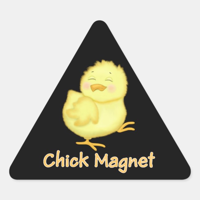Chick Magnet Triangle Sticker (Front)