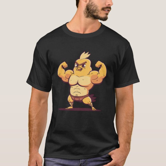 Chick Muscular Bodybuilding Easter T-Shirt (Front)