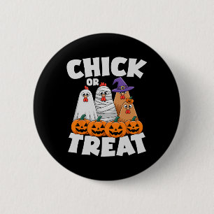 Chick Or Treat Apparel Halloween Funny Chicken Mat 6 Cm Round Badge