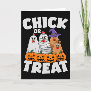 Chick Or Treat Apparel Halloween Funny Chicken Mat Card
