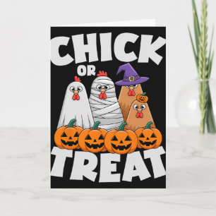 Chick Or Treat Apparel Halloween Funny Chicken Mat Card
