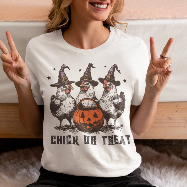 Chick or Treat Chicken Halloween Tri-Blend Shirt (Creator Uploaded)