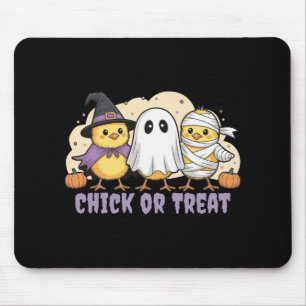 Chick Or Treat Chicken Witch Halloween Costume Men Mouse Pad