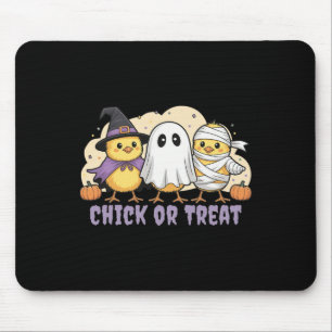 Chick Or Treat Chicken Witch Halloween Costume Men Mouse Pad