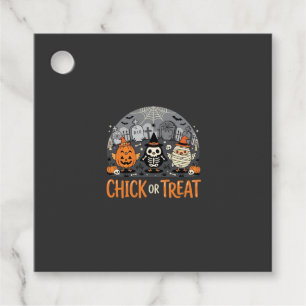 Chick or Treat Cute Halloween Graveyard Design_1 Favour Tags