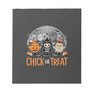 Chick or Treat Cute Halloween Graveyard Design_1 Notepad