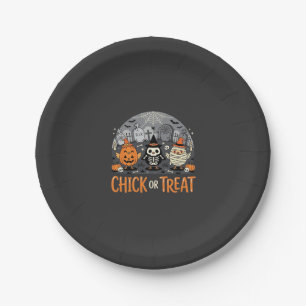 Chick or Treat Cute Halloween Graveyard Design_1 Paper Plate
